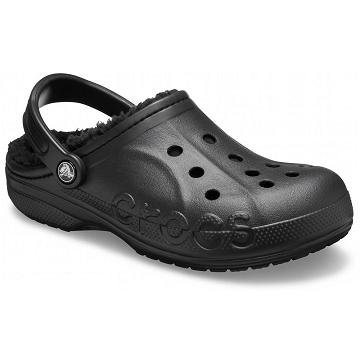 Crocs Baya Lined Men's Clogs Black | Australia 0777VRWD